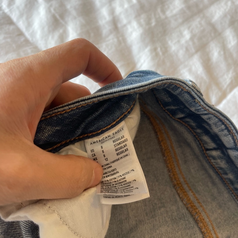 American eagle, highest rise jegging, distressed